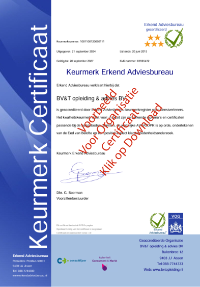 Certificaat emUnity Coaching en Training